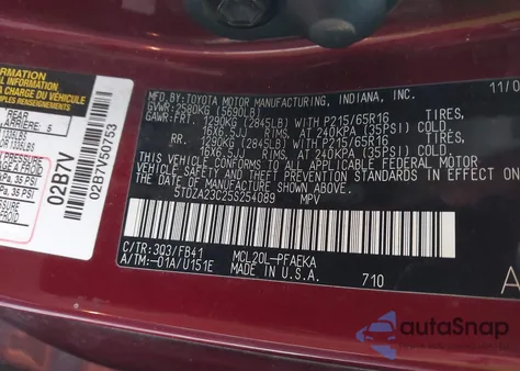 2005 Toyota Sienna Le from USA, damaged, VIN 5TDZA23C25S254089